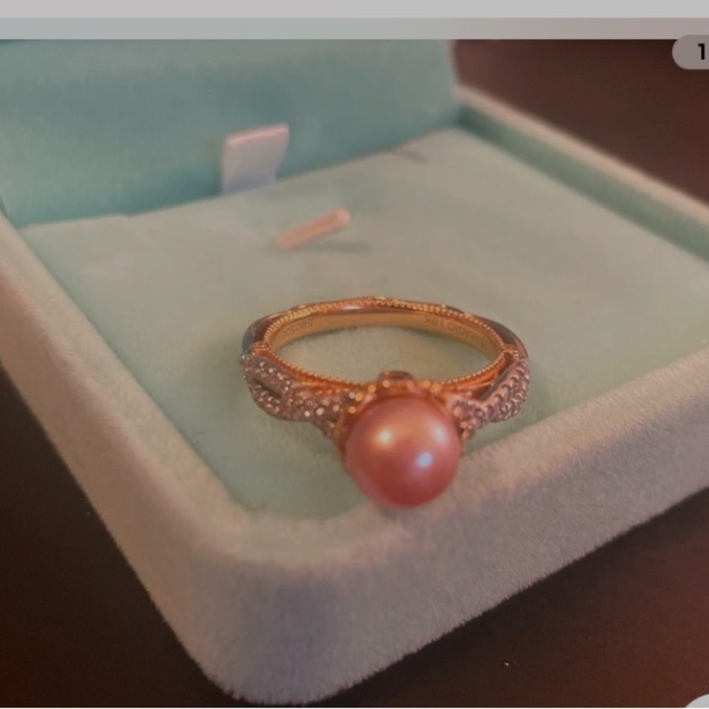 Verragio Gold and Cream Vintage Engagement Ring - Picture 9 of 10